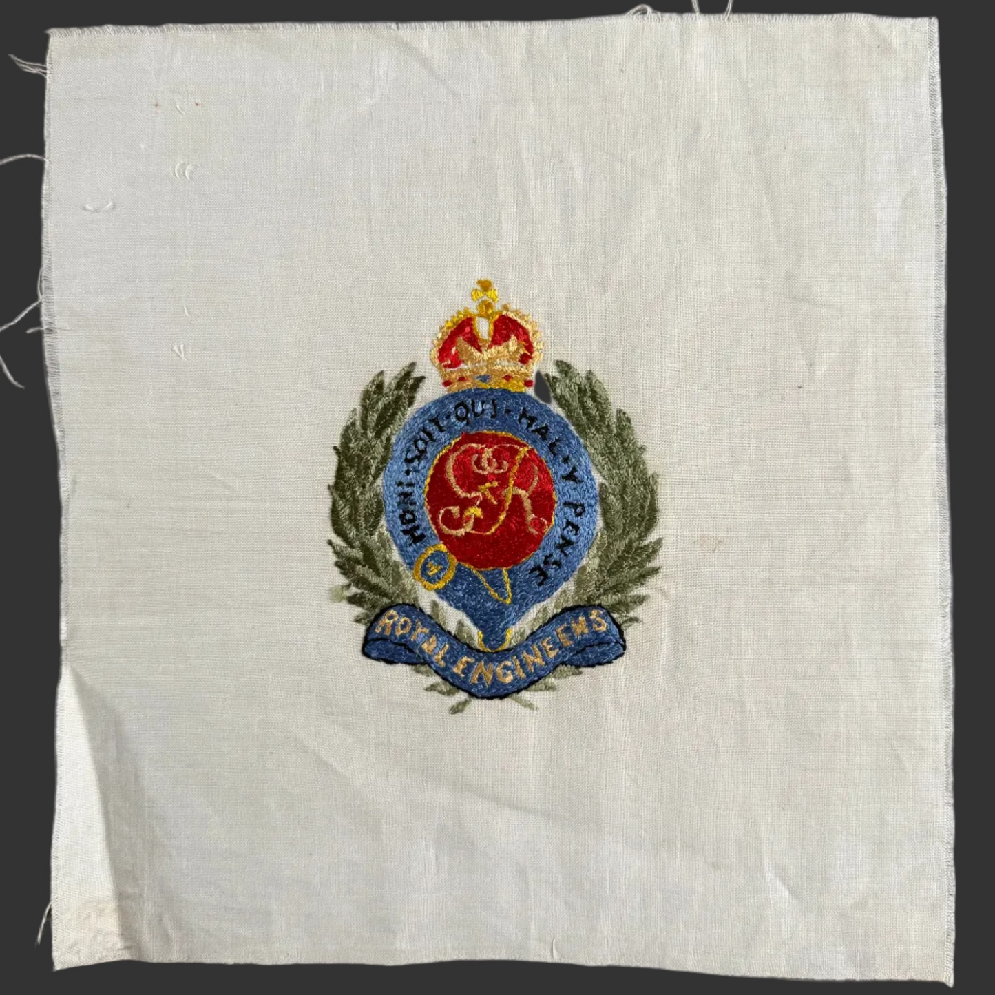 British - WWI - Royal Engineers - Hand Embroidered Badge