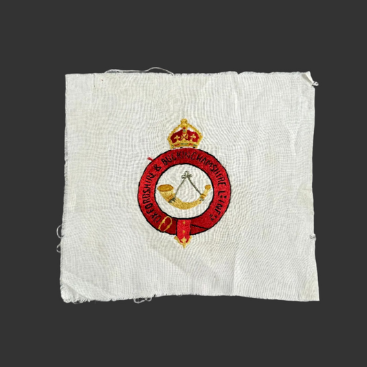 British - WWI - Oxfordshire and Buckinghamshire Light Infantry - Hand Embroidered Badge