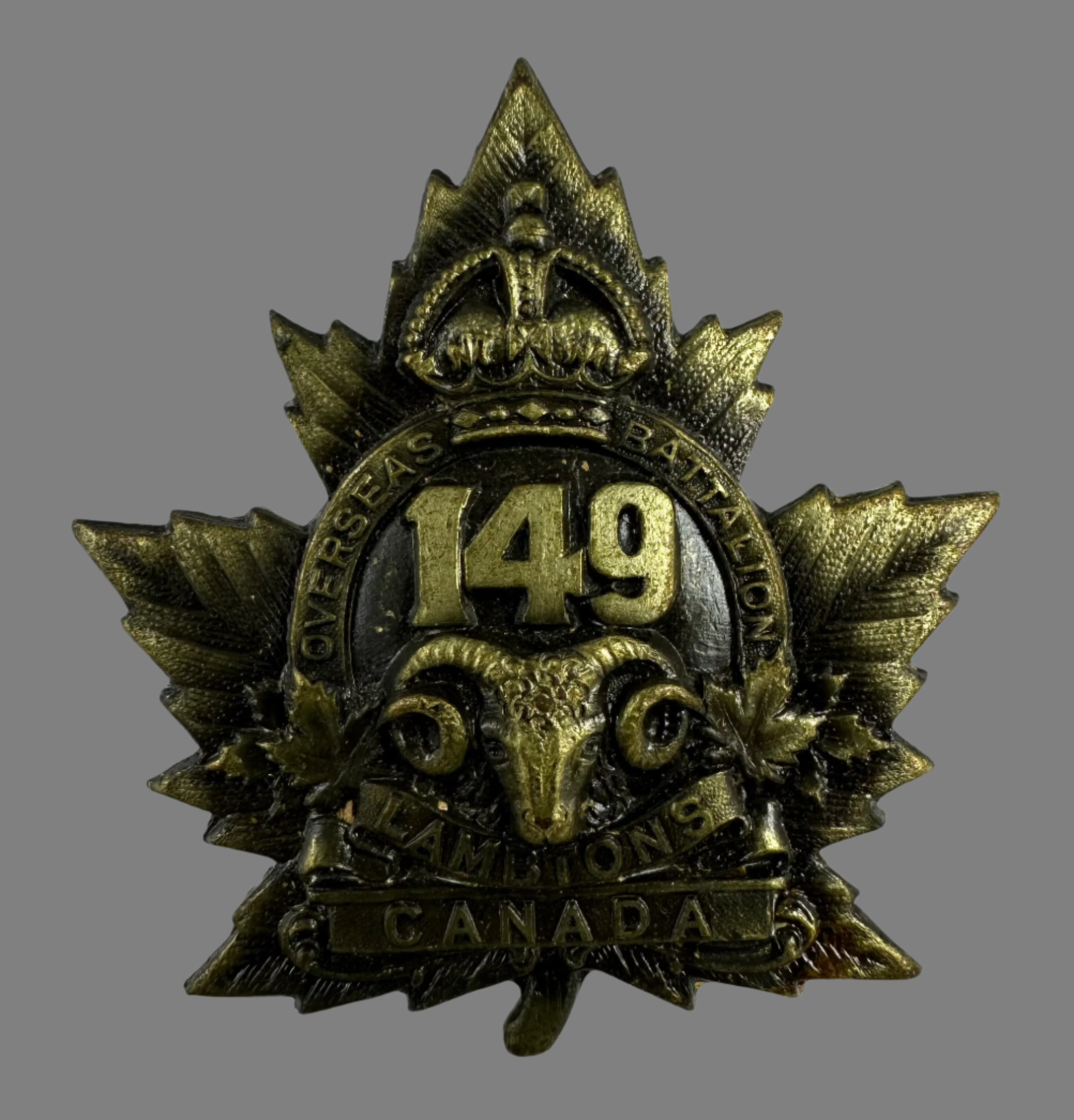 Falanex Cap WWI - 149th Canadian Infantry Battalion (Lambton) Cap Badge – Phalanx ...