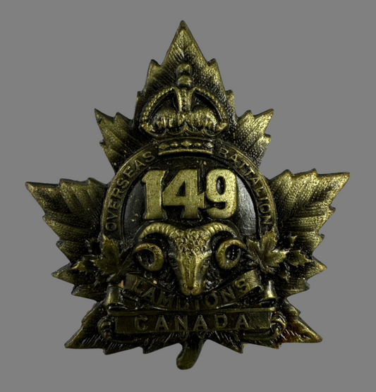 WWI - 149th Canadian Infantry Battalion (Lambton)  Cap Badge