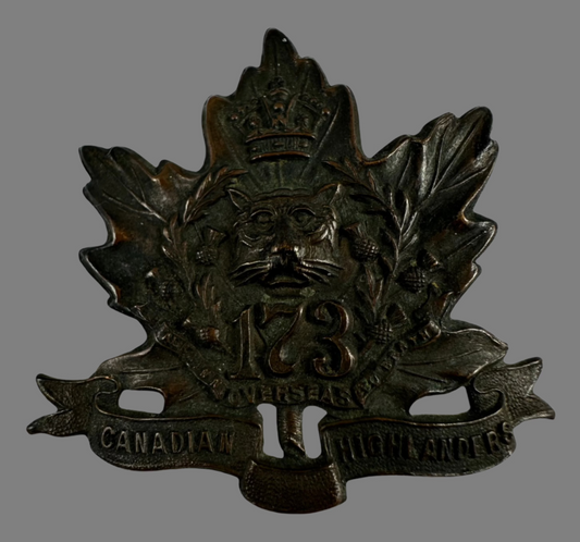 WWI - 173rd Canadian Infantry Battalion (Canadian Highlanders)  Cap Badge