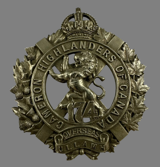 WWI - 174th Canadian Infantry Battalion (Cameron Highlanders of Canada) Officer's Cap Badge