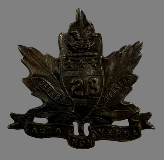 WWI - 213th Canadian Infantry Battalion (Toronto Americans) Cap Badge