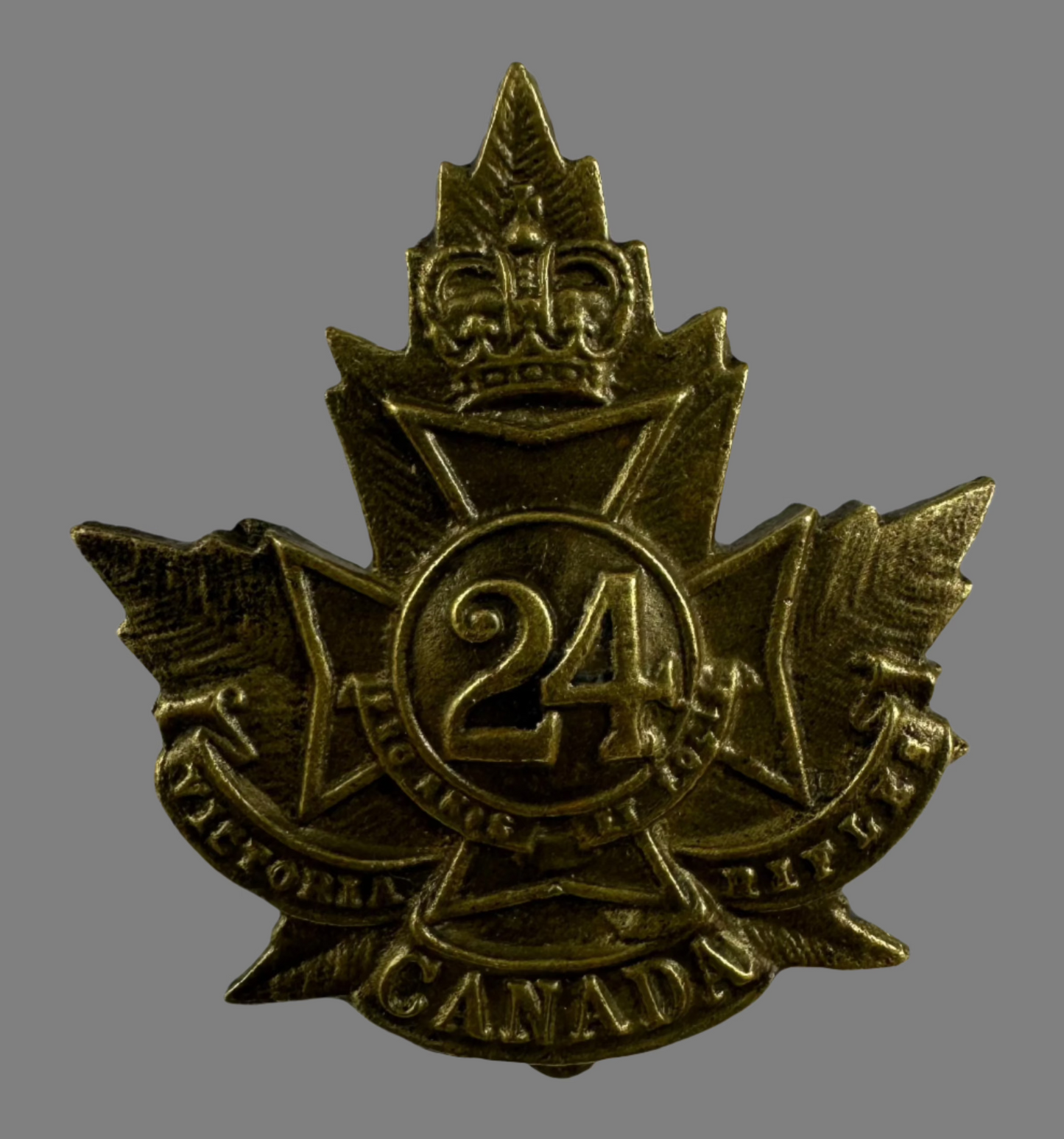 WWI - 24th Canadian Infantry Battalion (Victoria Rifles) Cap Badge