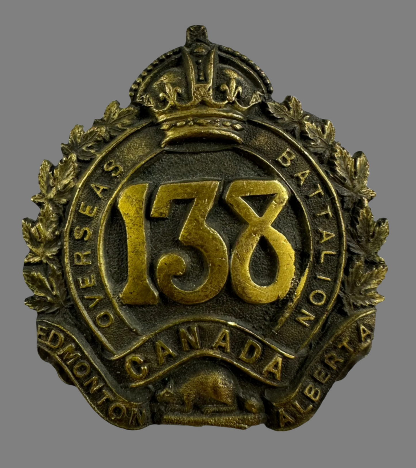 WWI - 138th Canadian Infantry Battalion (Edmonton) Cap Badge