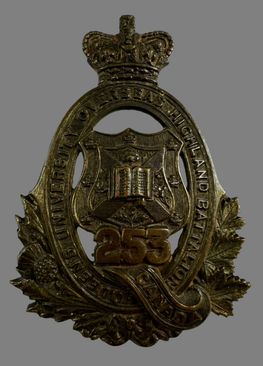 WWI - 253rd Canadian Infantry Battalion (Queen's University Highlanders) Cap Badge