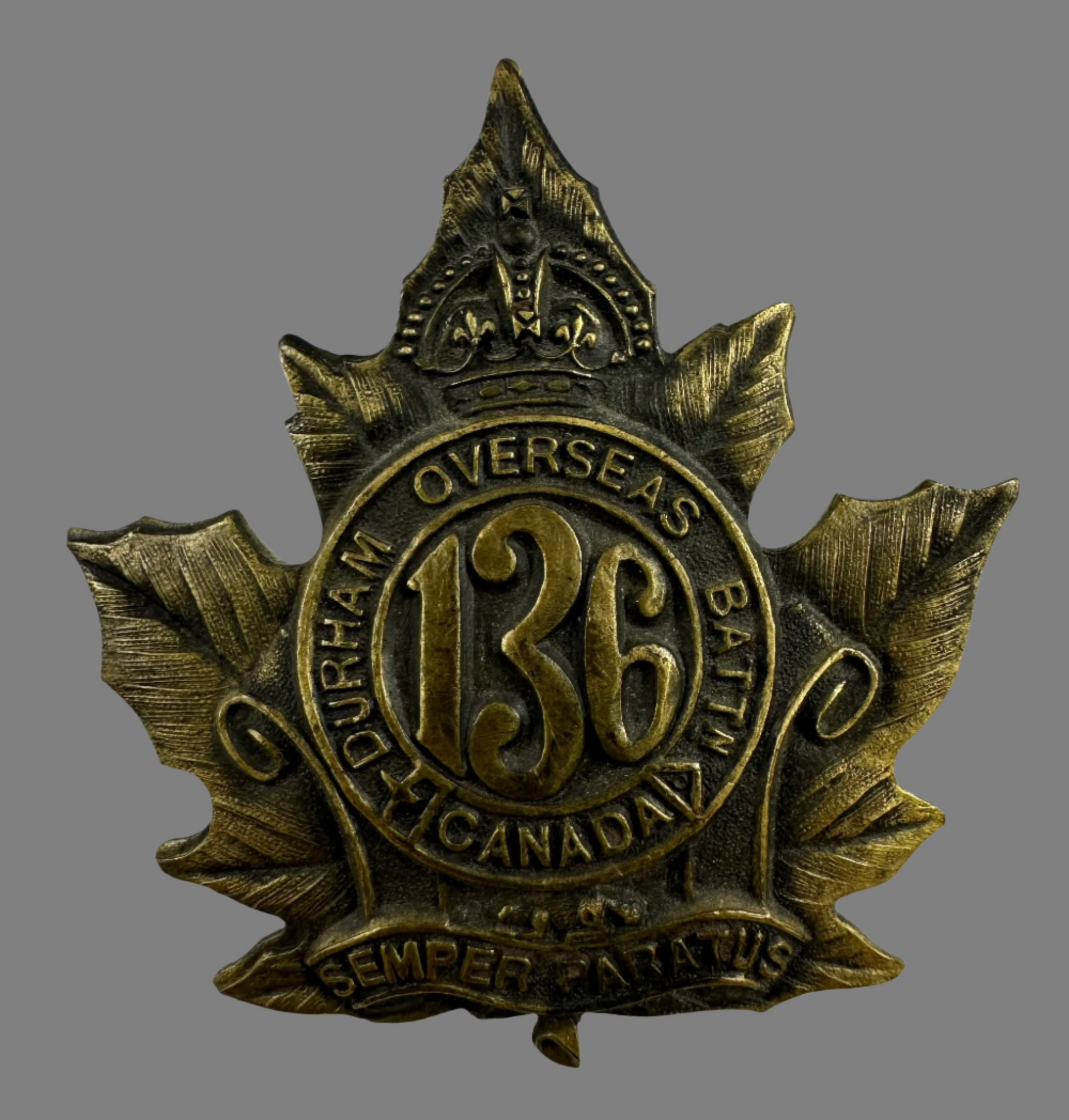 Falanex Cap WWI - 136th Canadian Infantry Battalion Cap Badge – Phalanx Militaria