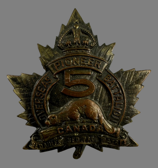 WWI - 5th Canadian Pioneer Battalion Cap Badge