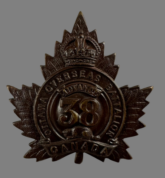 WWI - 38th Canadian Infantry Battalion (Royal Ottawa) Cap Badge