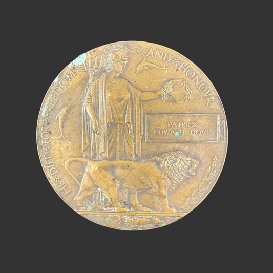 British – WWI – Memorial Plaque – Gordon Highlanders – Officer – Patrick Edward Dove