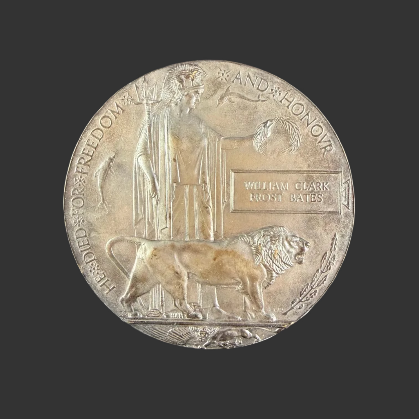 British – WWI – Memorial Plaque – 122nd Siege Battery Royal Garrison Artillery – William Clark-Frost Bates