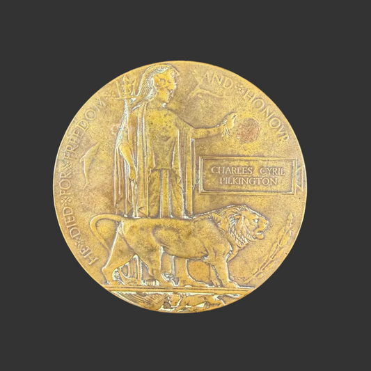 British – WWI – Memorial Plaque – North Staffordshire Regiment – Charles Cyril Pilkington