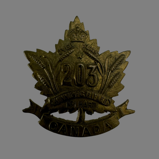 WWI - 203rd Winnipeg Rifles Battalion Collar Badge