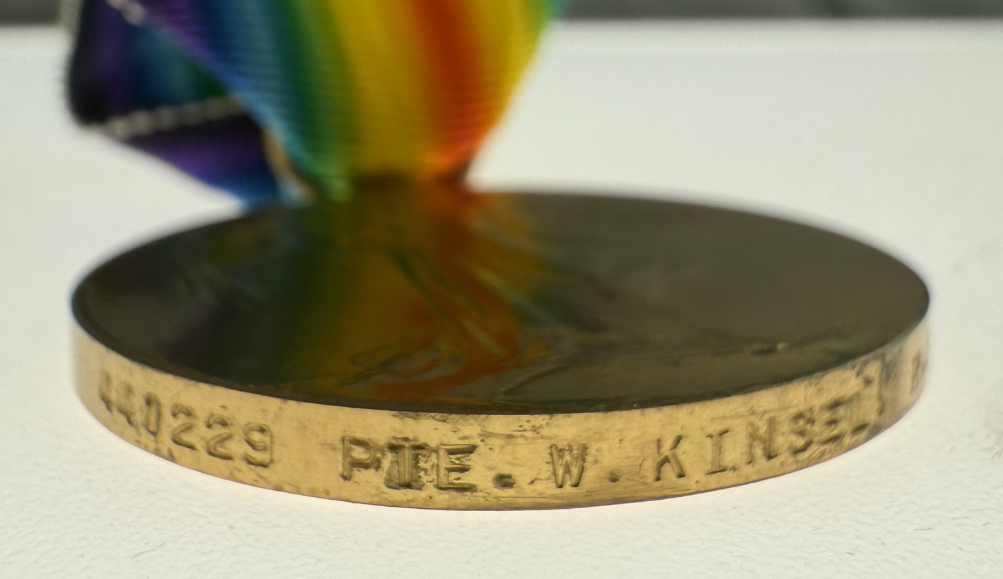 WWI Victory Medal - Royal Canadian Regiment - Kinsel - KIA - American Citizen