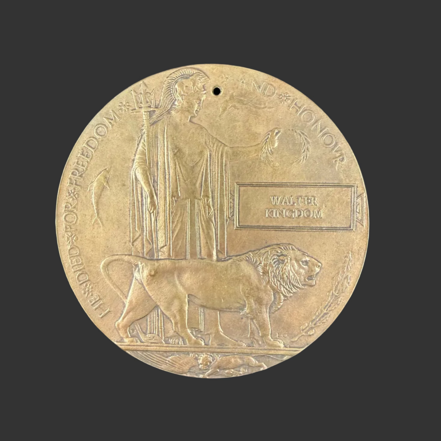 British – WWI – Memorial Plaque – Loyal North Lancashire Regiment – Walter Kingdom