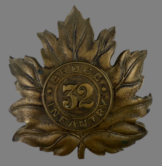 Canadian Pre-WWI - 32nd Bruce Battalion of Infantry Helmet Plate
