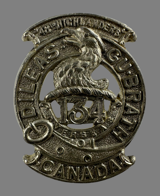 WWI - 134th Canadian Infantry Battalion (48th Highlanders) Officer's Collar Badge