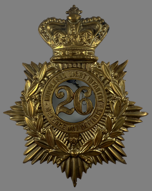 Canadian Pre-WWI - 26th Middlesex Battalion of Light Infantry Helmet Plate