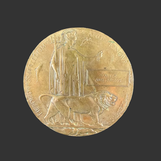 British – WWI – Memorial Plaque – Walter Armstrong