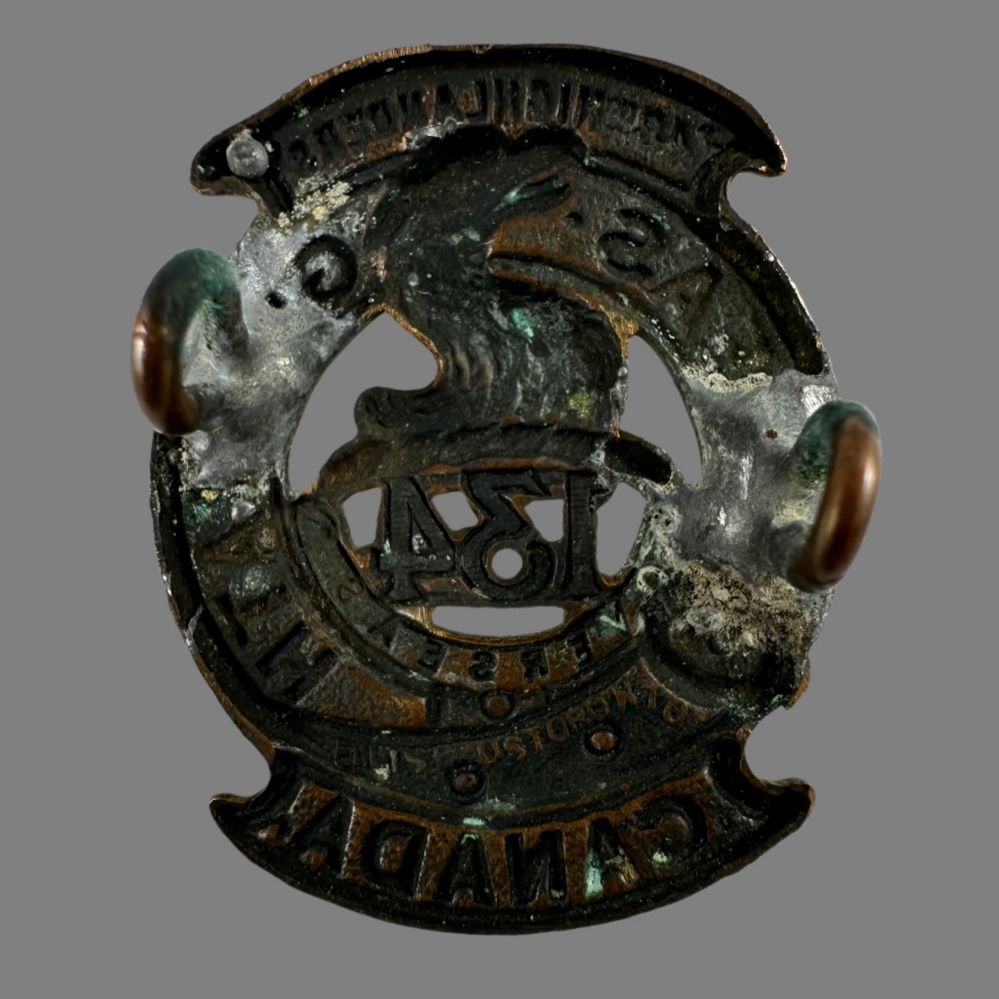 WWI - 134th Canadian Infantry Battalion (48th Highlanders) Collar Badge - Browning Copper
