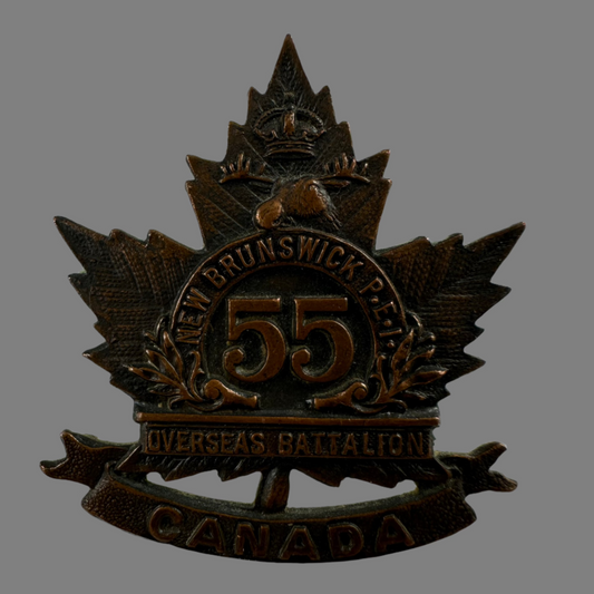 WWI - 55th Canadian Infantry Battalion (New Brunswick/PEI) Collar Badge