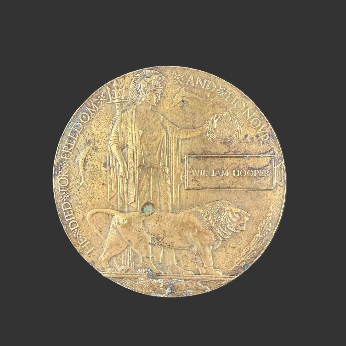 British – WWI – Memorial Plaque – William Hooper