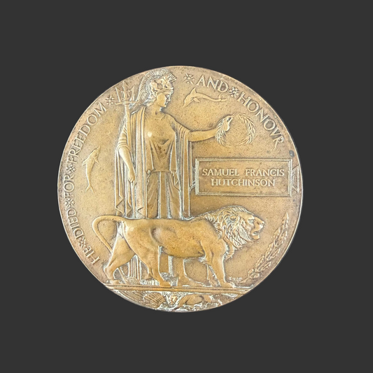 British – WWI – Memorial Plaque – Honourable Artillery Company – Samuel Francis Hutchinson