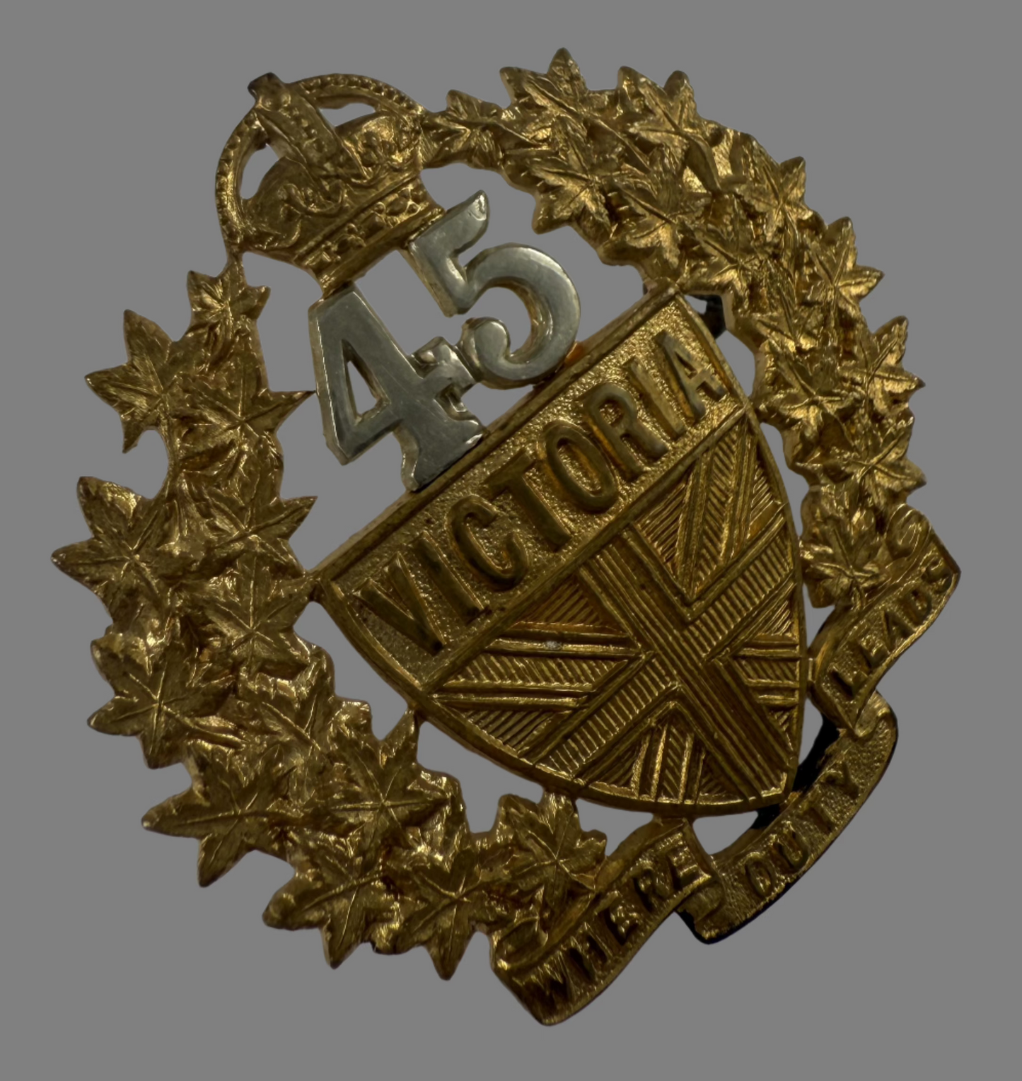 Canadian Militia Victorian - 45th Victoria Regiment Cap Badge