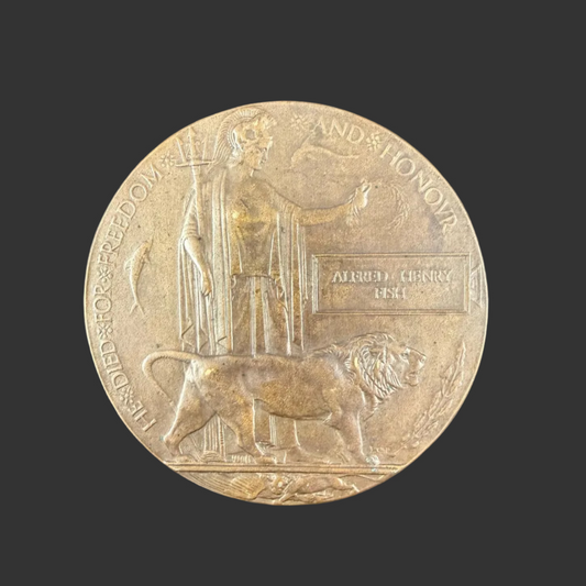 British – WWI – Memorial Plaque –– Rifle Brigade - Alfred Henry Fish