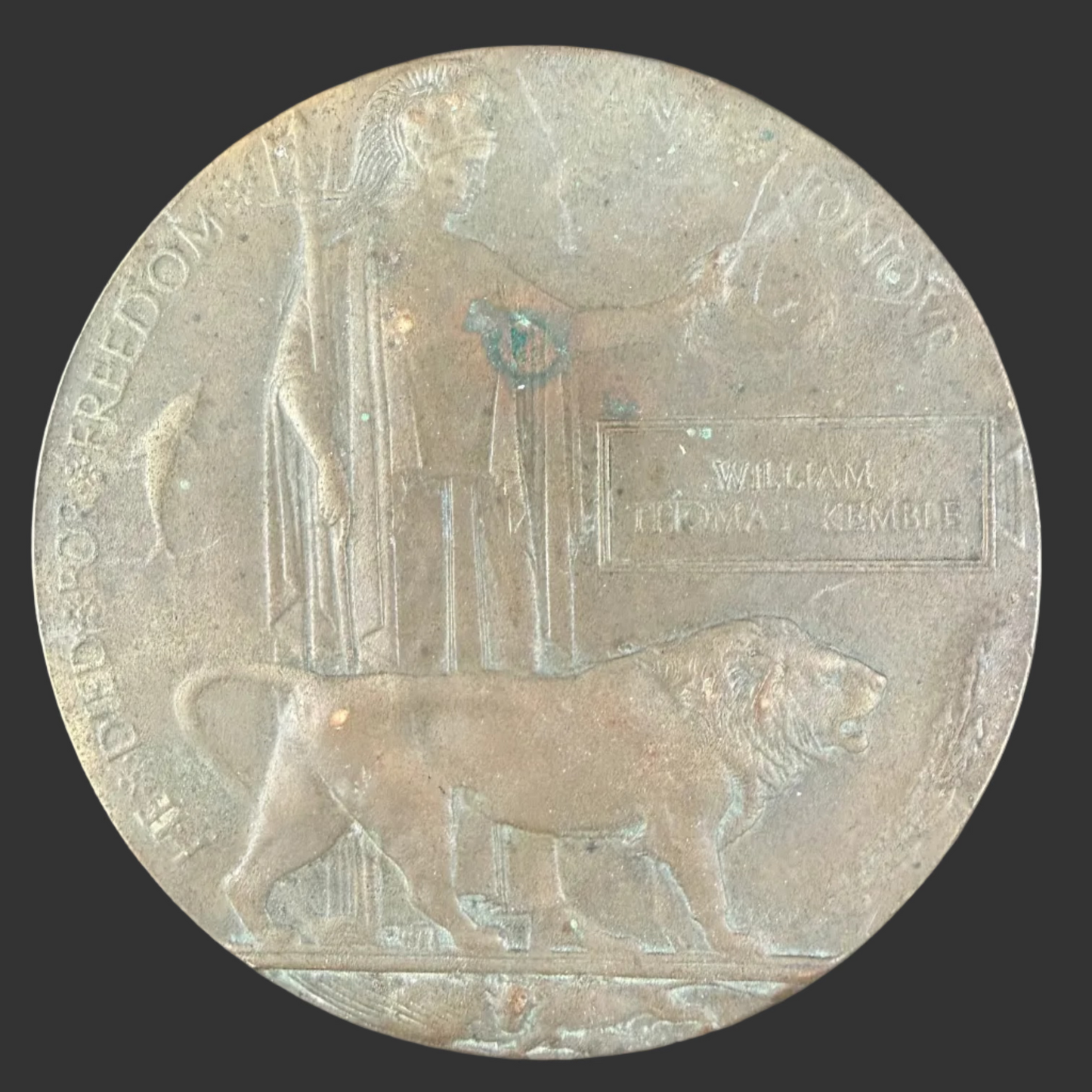 British – WWI – Memorial Plaque – London Regiment – William Thomas Kemble – First Day of Loos Casualty