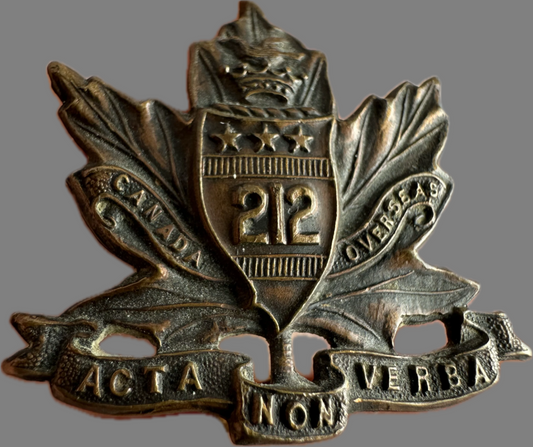 WWI - 212th Canadian Infantry Battalion (Winnipeg Americans) Collar Badge