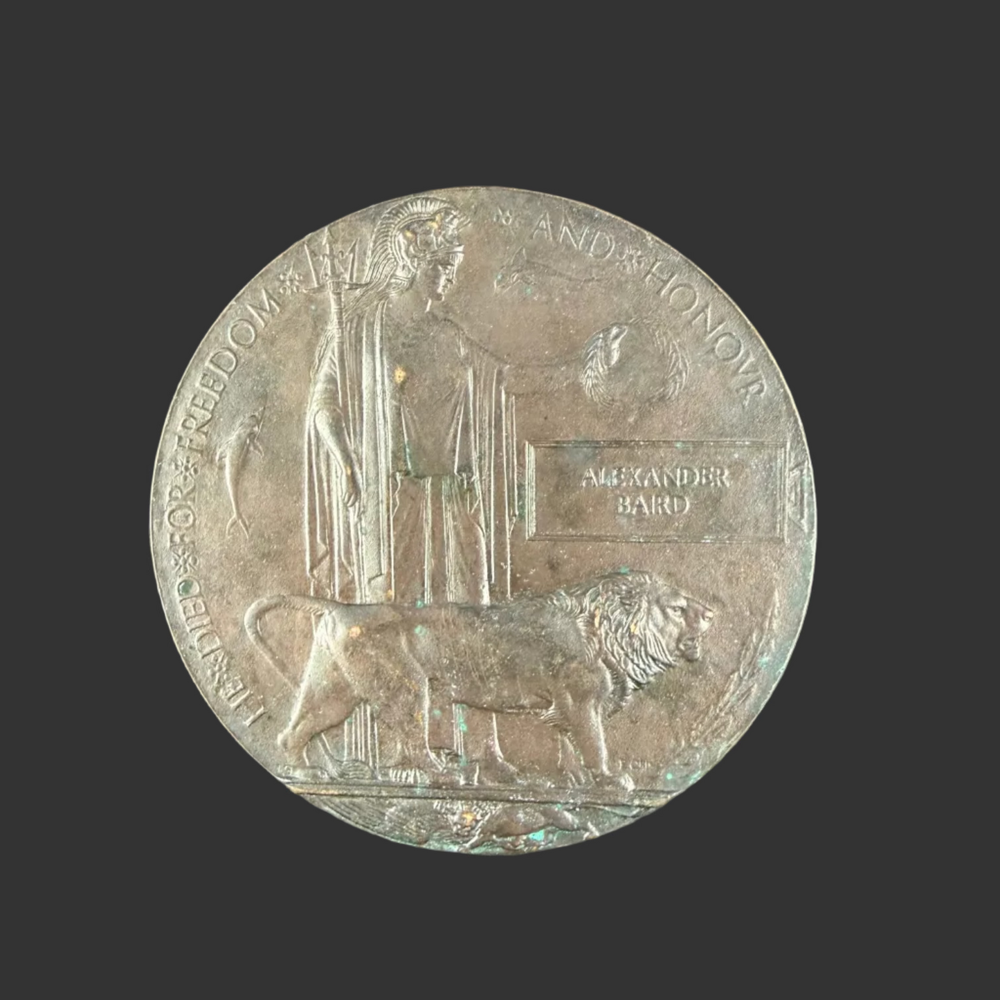 British – WWI – Memorial Plaque – Alexander Baird