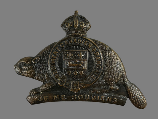 WWI - 22nd Canadian Infantry Battalion (Vandoos) Cap Badge - Caron 1914