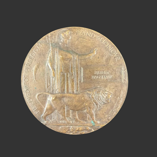 British – WWI – Memorial Plaque – Albert Bagshaw