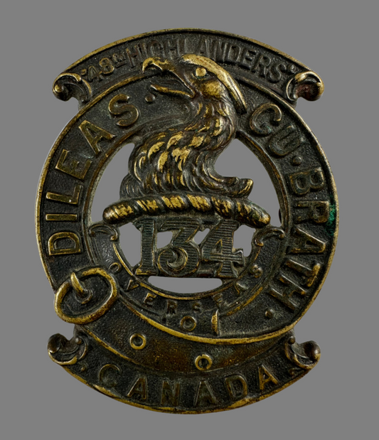 WWI - 134th Canadian Infantry Battalion (48th Highlanders) Glengarry Badge