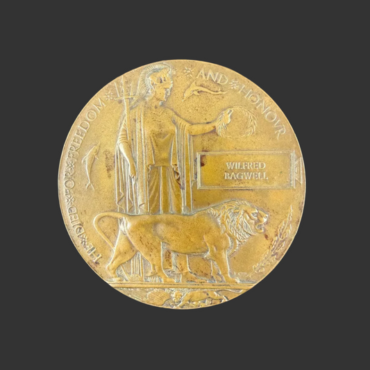 British – WWI – Memorial Plaque – Devonshire Regiment – Wilfred Bagwell – 1914 Casualty