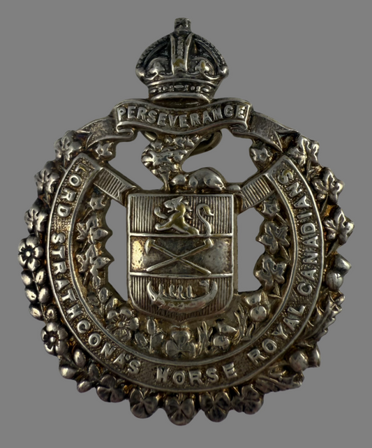 Canadian Post-WW1  - Lord Strathcona's Horse Royal Canadians Pagri Badge - Silver Plated