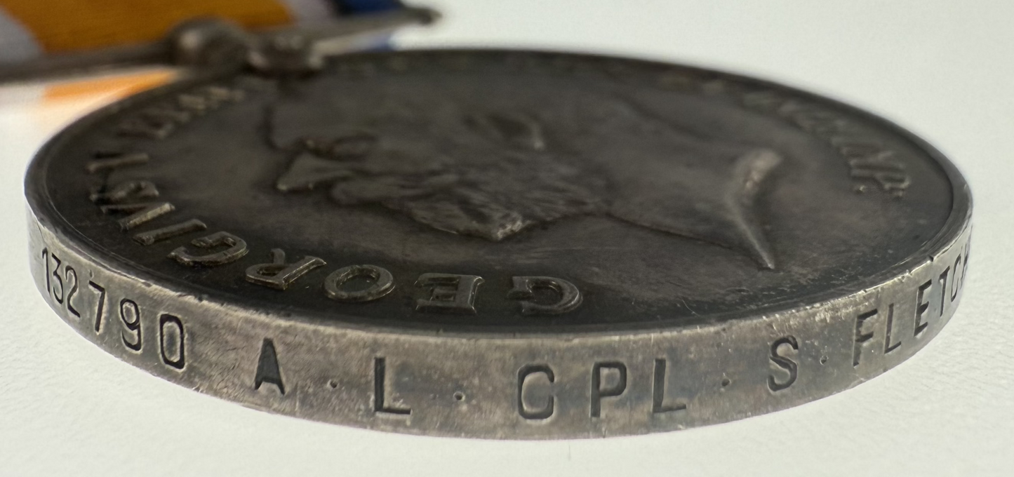 WWI British War Medal - 73rd Canadian Infantry Battalion - Fletcher - KIA Vimy Ridge