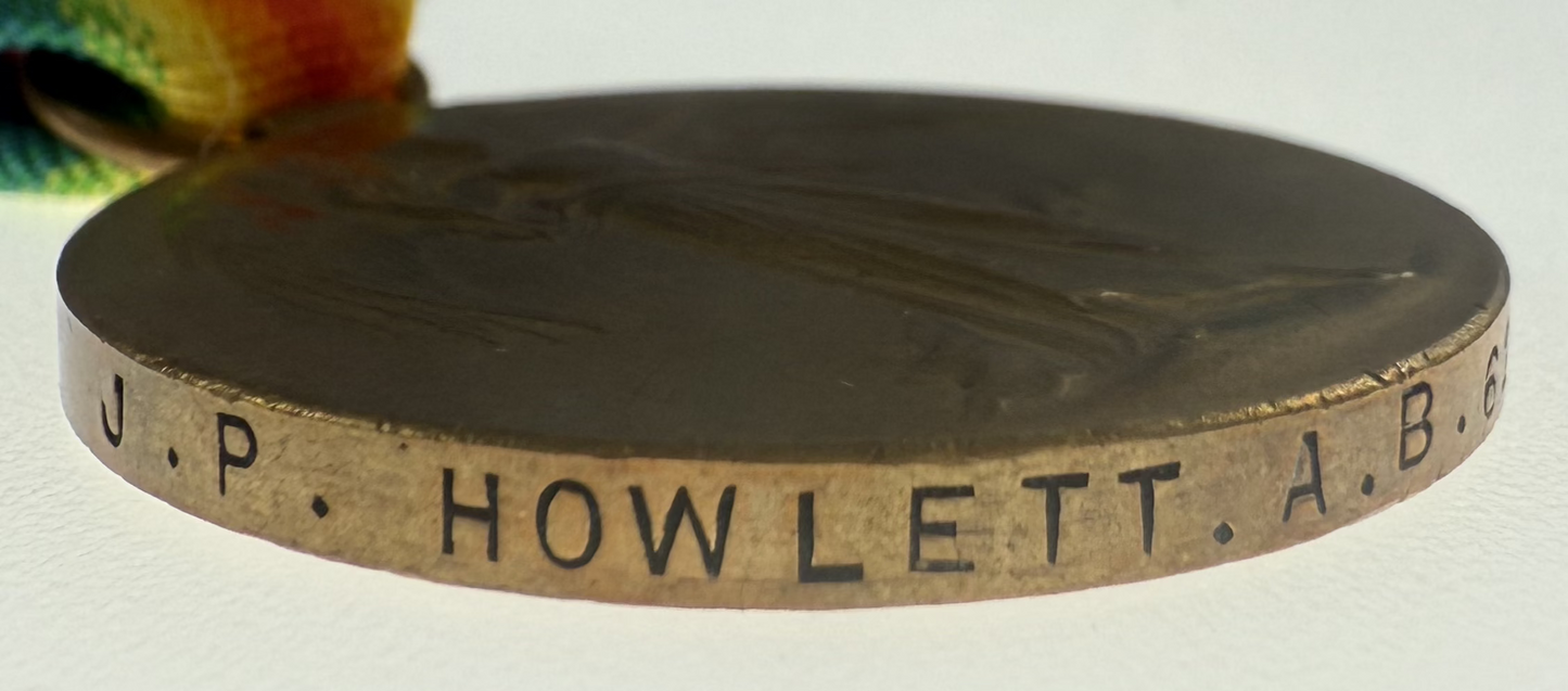 WWI Victory Medal - Royal Naval Canadian Volunteer Reserve (RNCVR) - Howlett - Newfoundlander