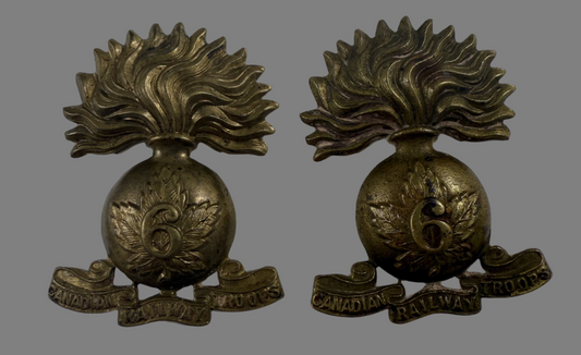 WWI - 6th Canadian Railway Troops Collar Badges