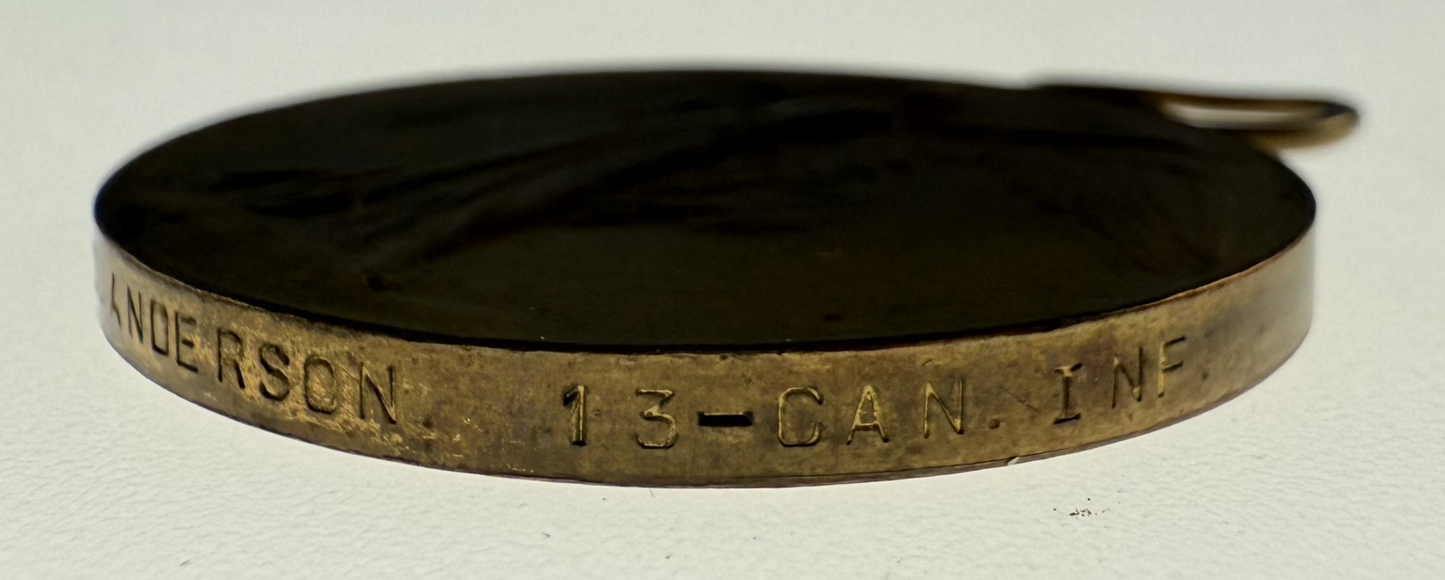 WWI Victory Medal - 13th Canadian Infantry Battalion - Anderson