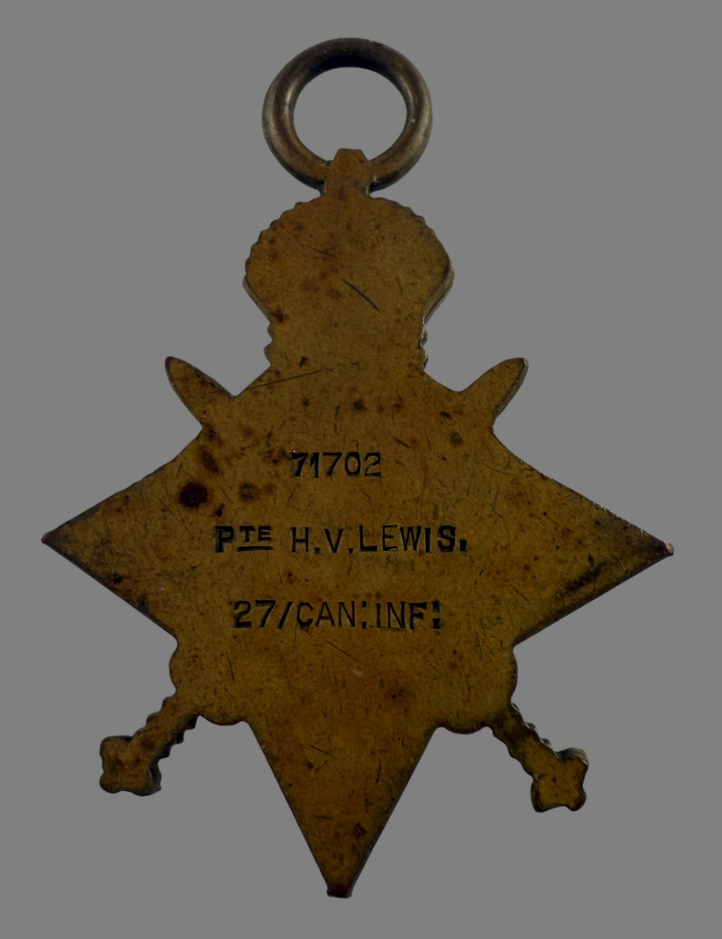 WWI 1914-15 Star - 27th Canadian Infantry Battalion - Lewis - Wounded 2x - Officer