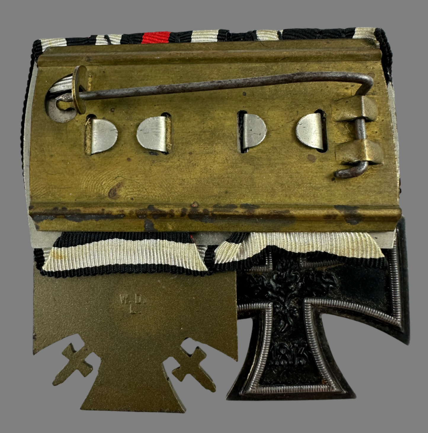 WWI Germany - Medal Bar - Iron Cross 2nd Class, Hindenburg Cross with Swords