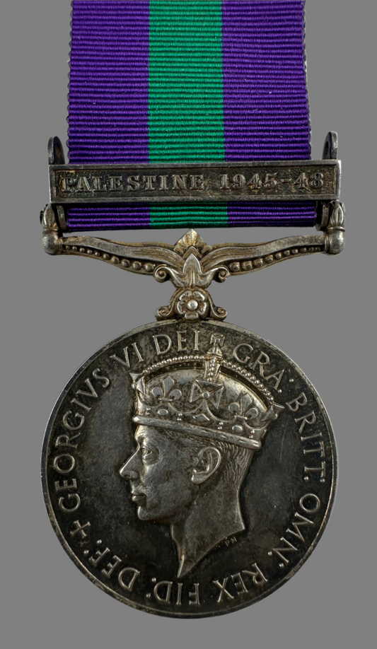 General Service Medal (1918) with Palestine 1945-48 Clasp - Royal Engineers - Fridman - Jewish Local Enlistee