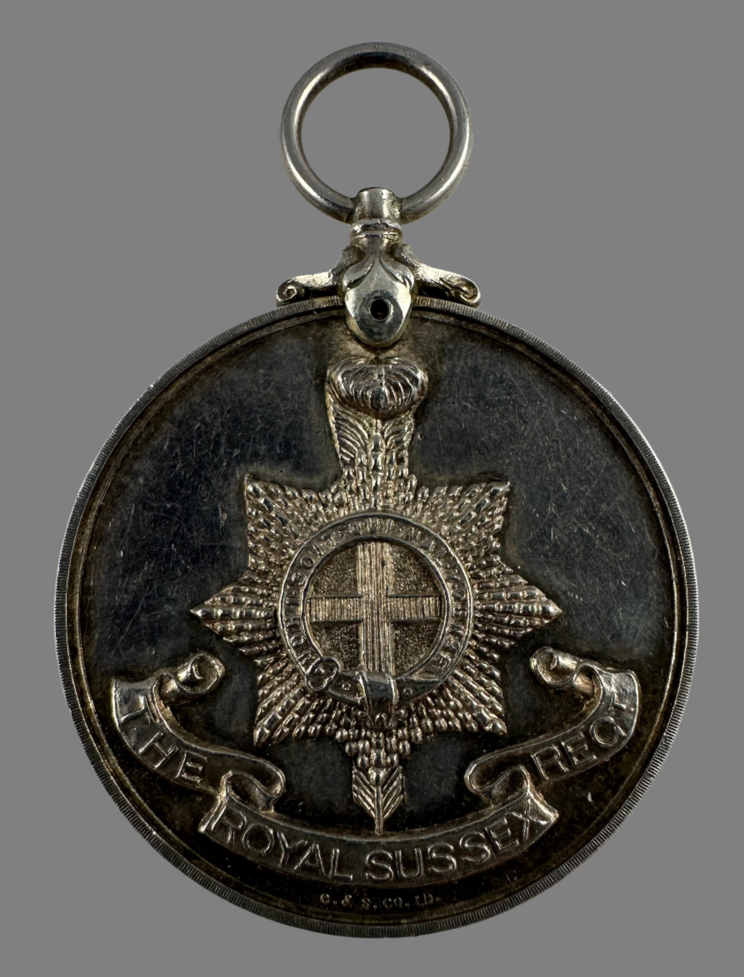 Pre-WWI Royal Sussex Regiment Shooting Medal - Saich