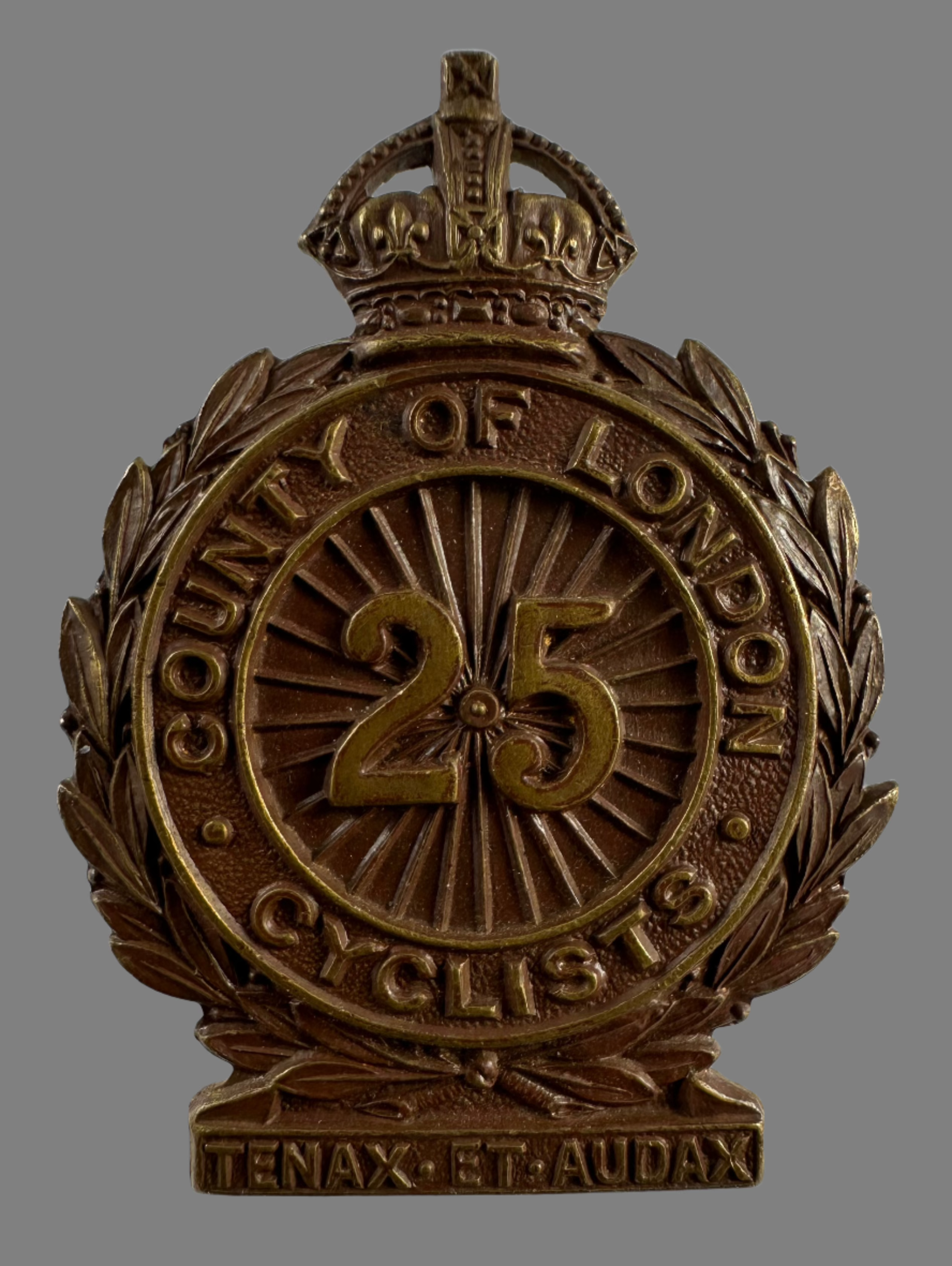 Falanex Cap British WWI - 25th County of London (Cyclists) Battalion Cap Badge ...