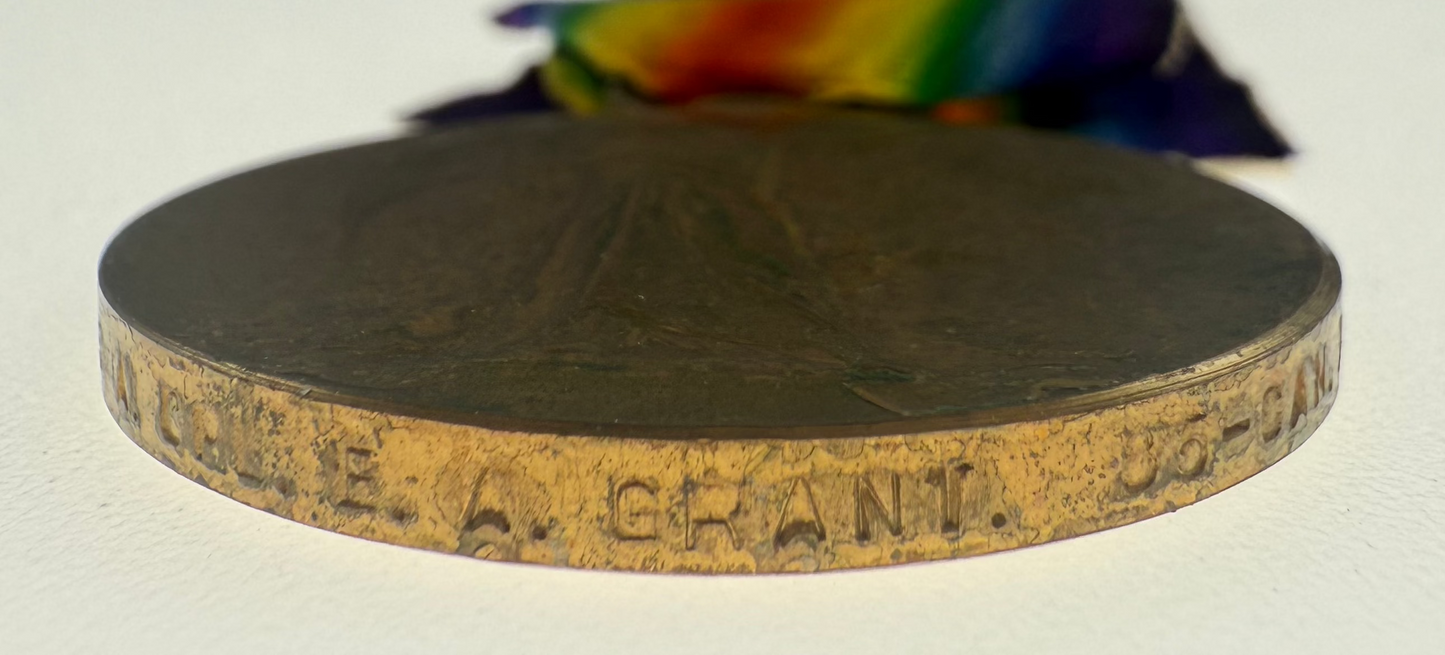WWI Victory Medal - 85th Canadian Infantry Battalion - Grant - Died of Wounds