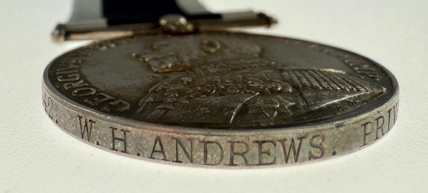 WWI Period - Royal Navy Long Service and Good Conduct Medal - Royal Marine Light Infantry - Andrews
