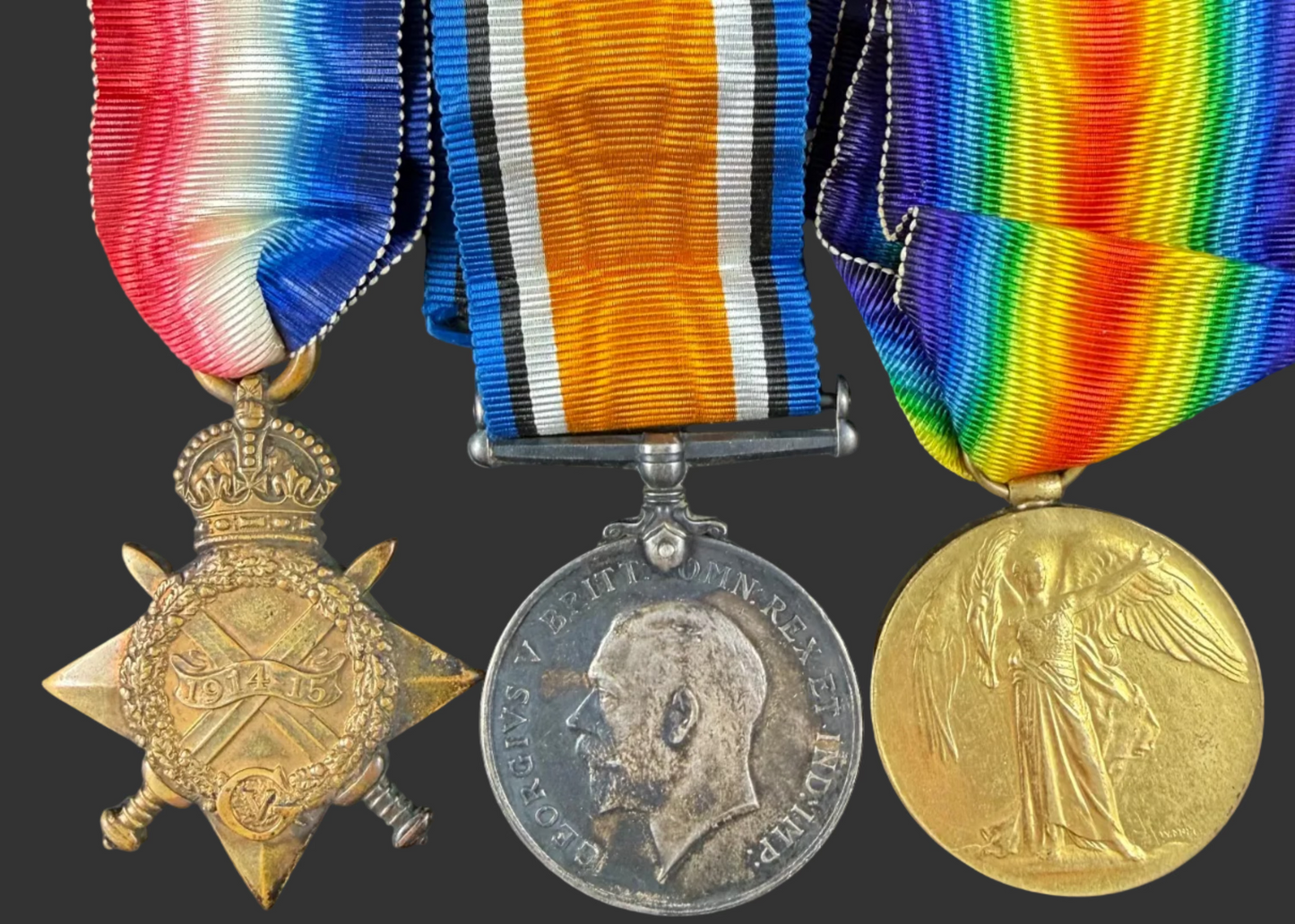 British – WWI – 1914-15 Medal Trio – Argyll & Sutherland Highlanders / Royal Army Medical Corps – Rattray