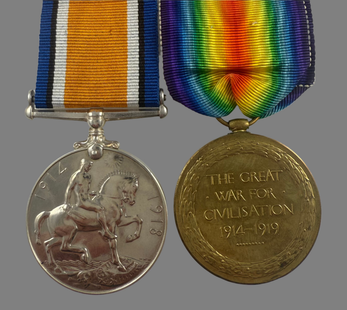 WWI Medal Pair to 124th Canadian Infantry Battalion - Armstrong